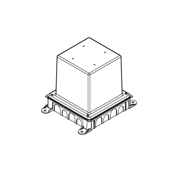 Produktbild UBD 130 164  -  Kunststoff-Einbaubox, schwarz, inkl. Styroporklotz, oben: 140x140mm, unten: 180x230mm, H: 185mm